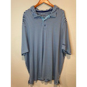 Reebok Blue Striped Collard Golf Shirt